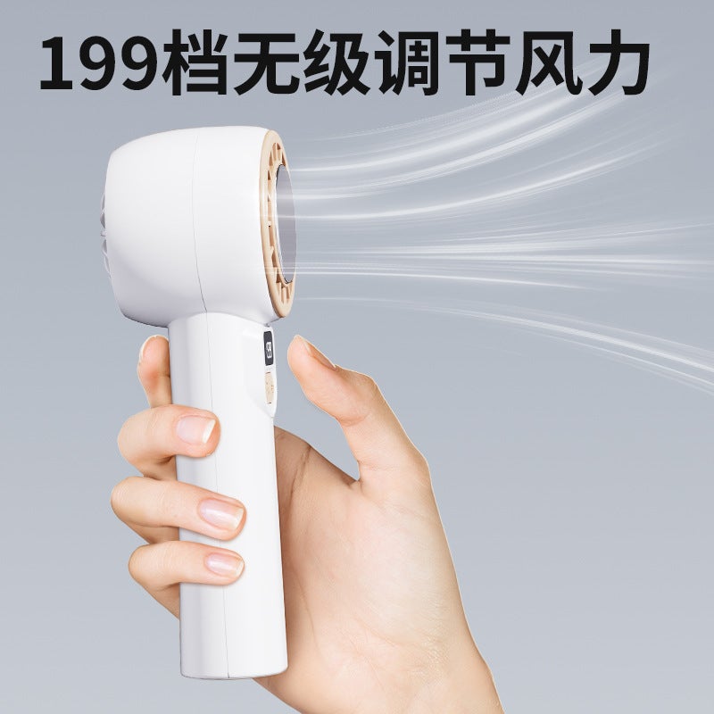 New High-Speed Powerful Refrigeration Handheld Small Fan Digital Display Portable Turbo Ice Desktop Charging Handheld Fan - Image 5